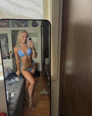 Blonde fit bikini check
