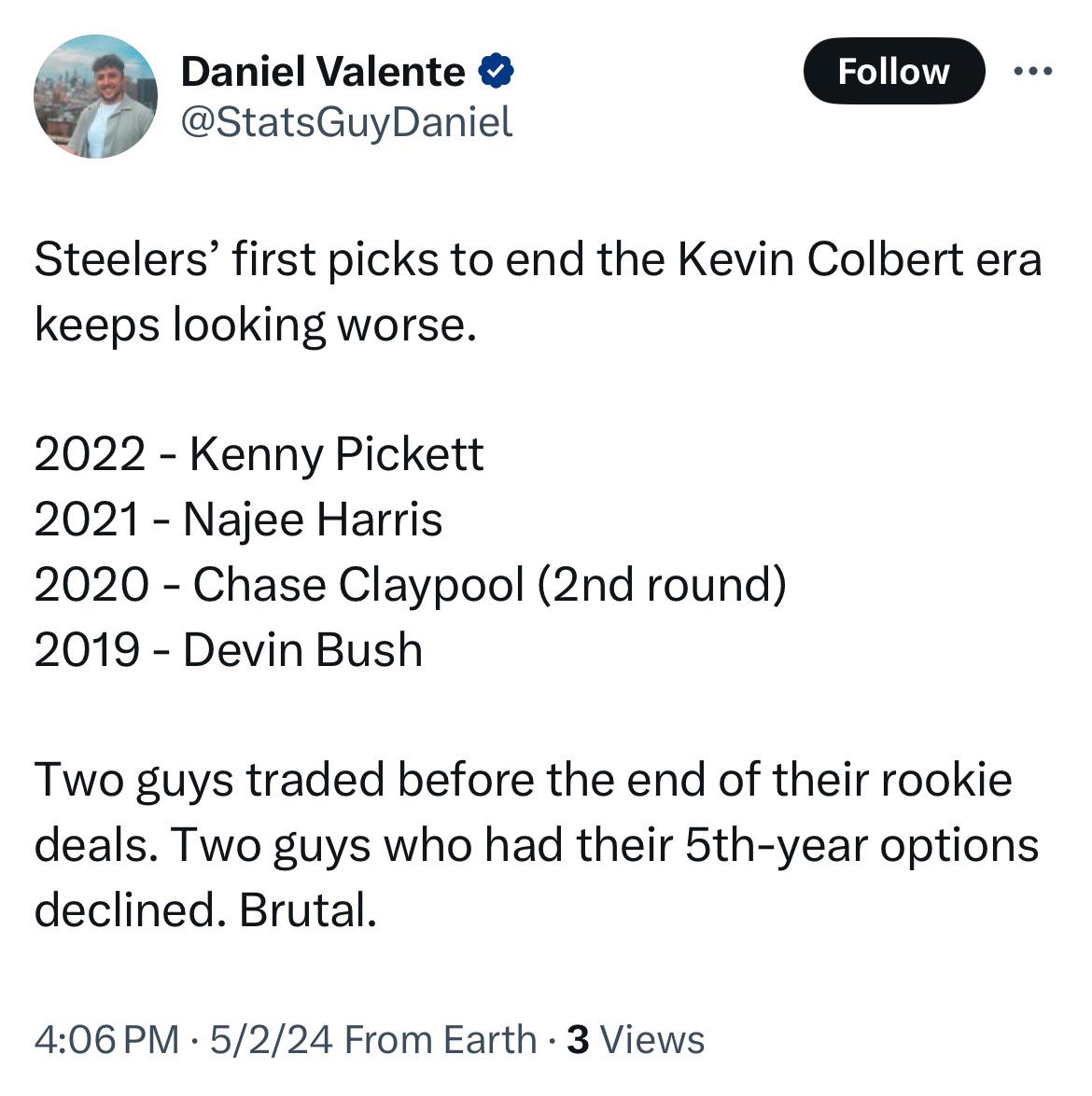 Kevin colbert era seemingly ends on a wimper, after declining najee’s