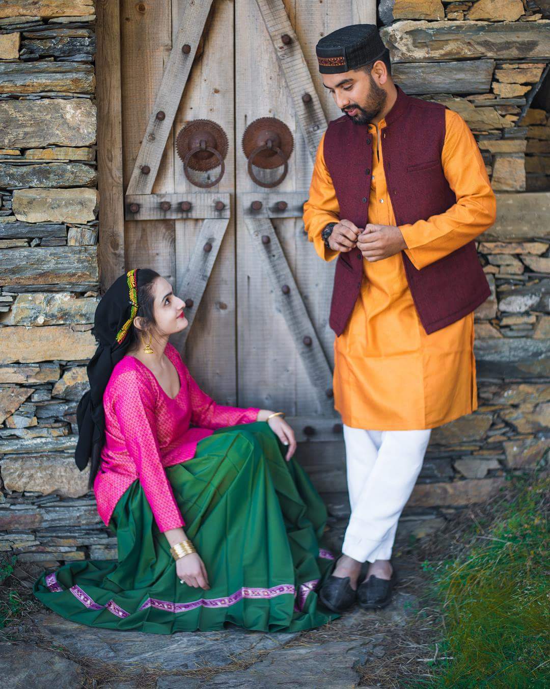 A Photo From Pre Wedding Shoot Of A Beautiful Jaunsari Couple In Traditional Dress Uttarakhand