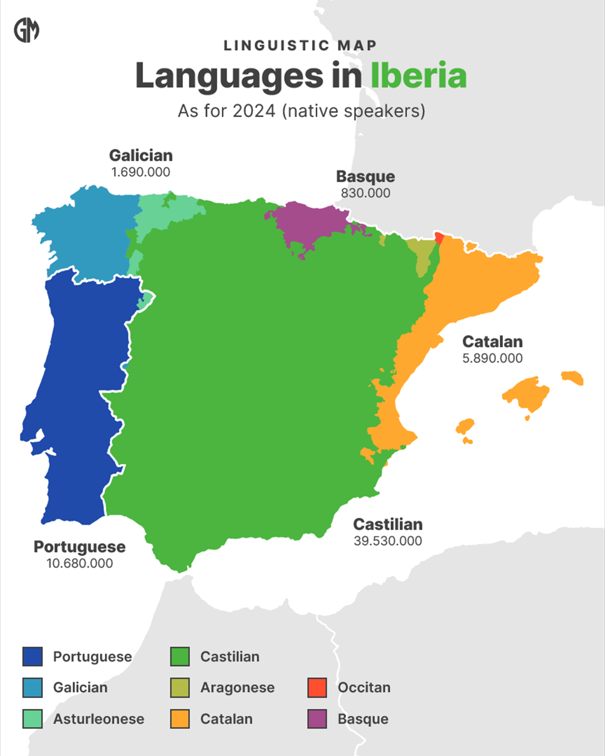 Languages in Iberia 🇪🇸🇵🇹🇦🇩 : rMapPorn
