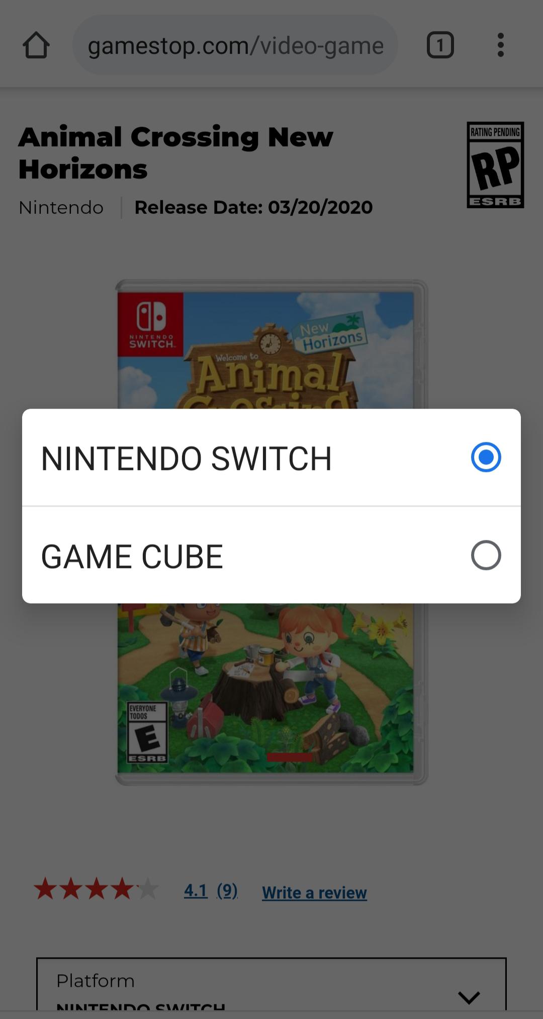 According to gamestop animal crossing new horizons releases in march for nintendo switch...and
