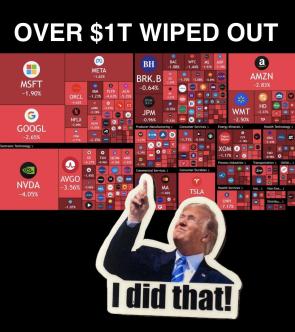 Stable Genius strikes again: $1Trillion vanishes from Stock Market