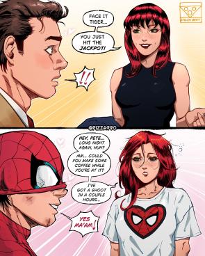 Peter Parker is down bad for Mary Jane first day or any day (by @pizza990)