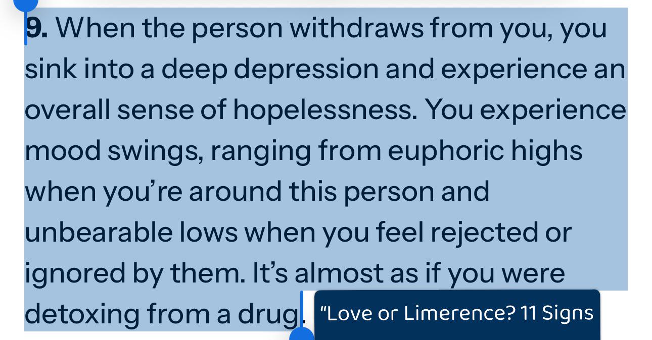 Limerence: Support and Information