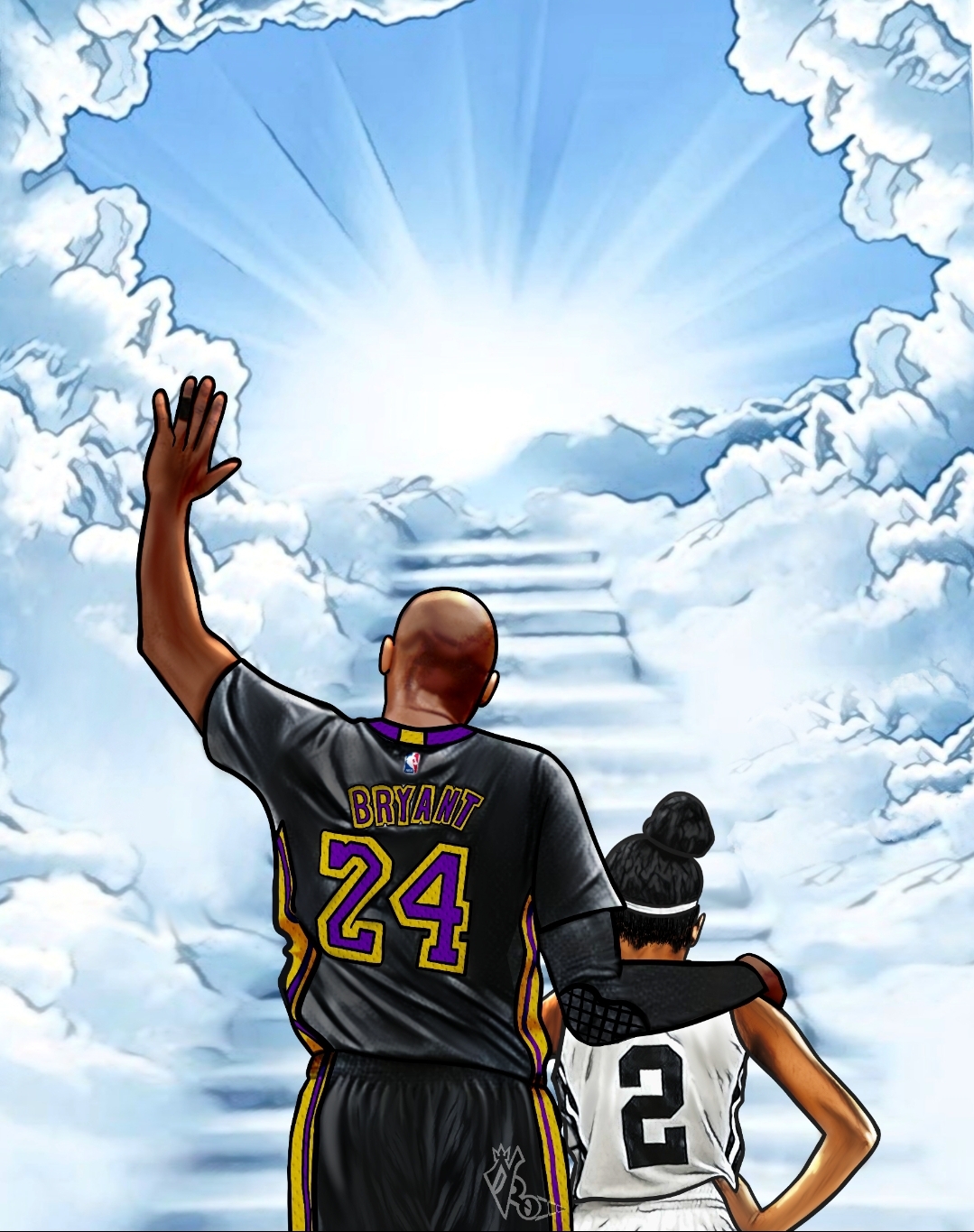  on kobe and gigi cartoon wallpapers