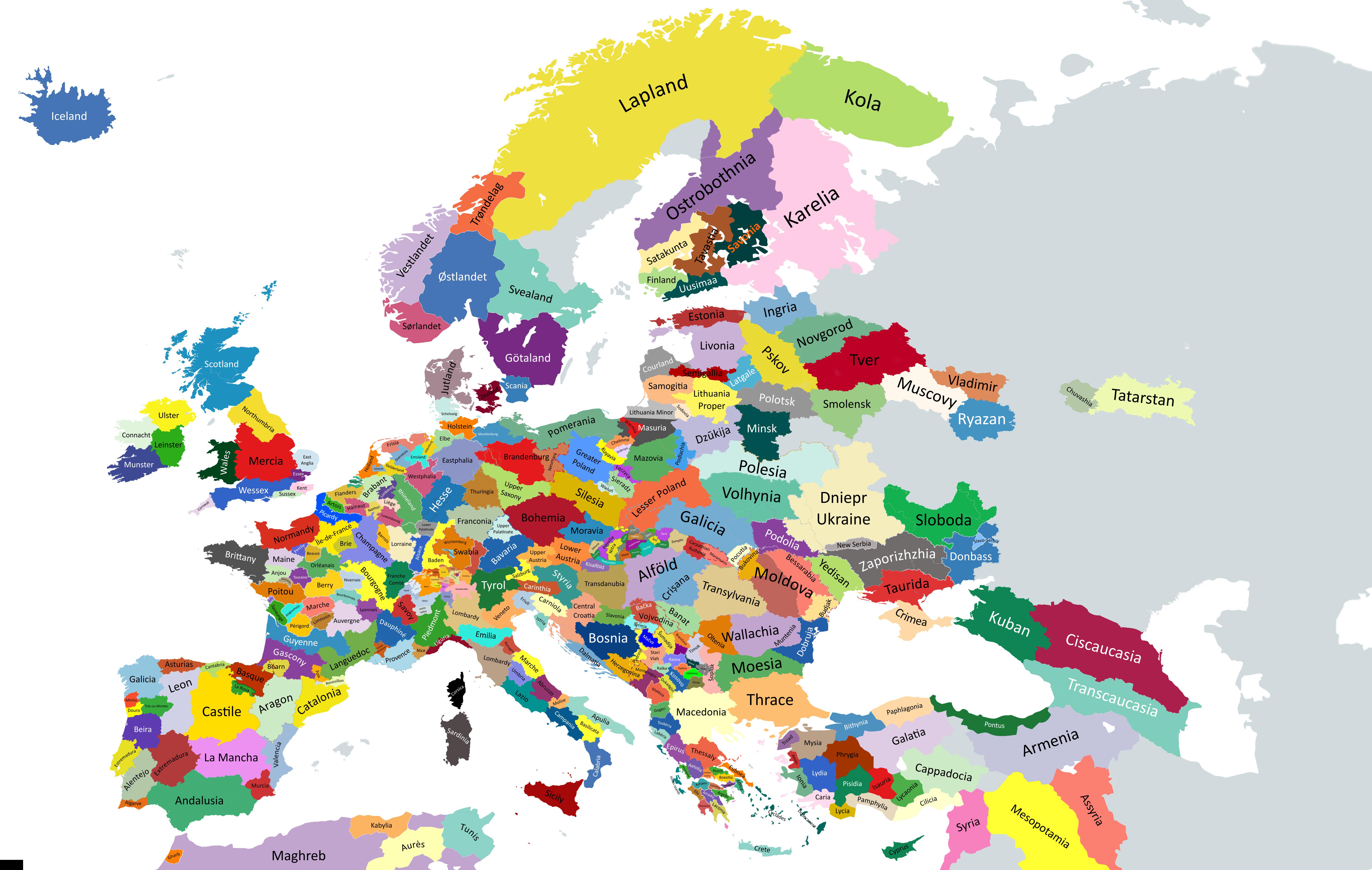 Historical regions of Europe [beta version] : rMapPorn
