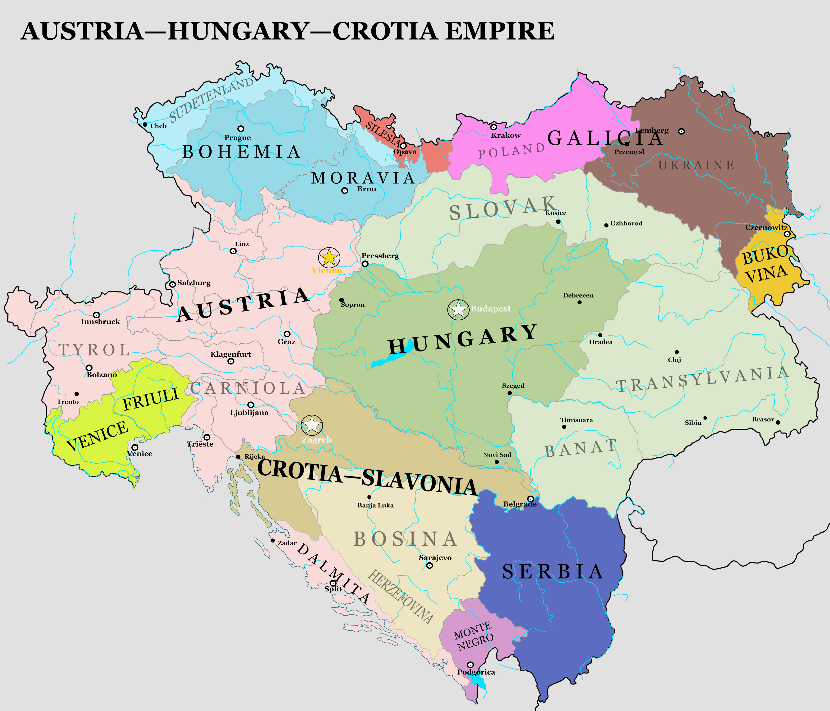 Austria Hungary Ww1 Map 