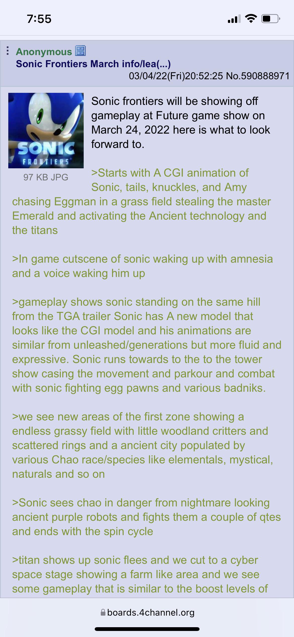 Spring showcase presented by gamesradar+ will feature more than 40 games that are coming this year. New Sonic Frontiers Leak R Sonicfrontiers