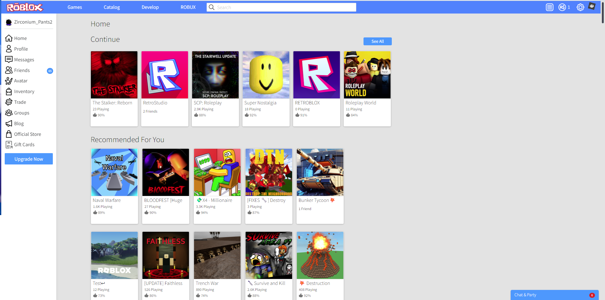 Roblox 2016 Home Page Kh M Ph Giao Di N V T Nh N Ng N I B T C A Roblox 