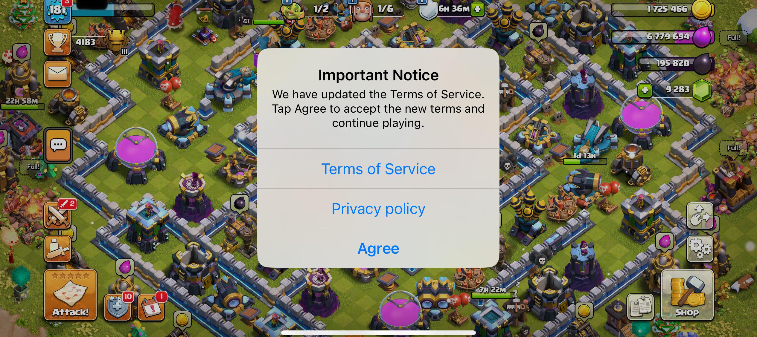 All this for Terms & Service Update!! : rClashOfClans