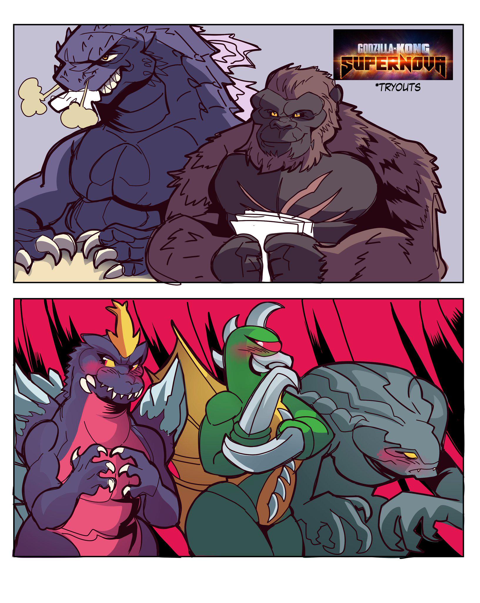 Massive kaiju sex - Godzilla and Kong engage in taboo pleasures