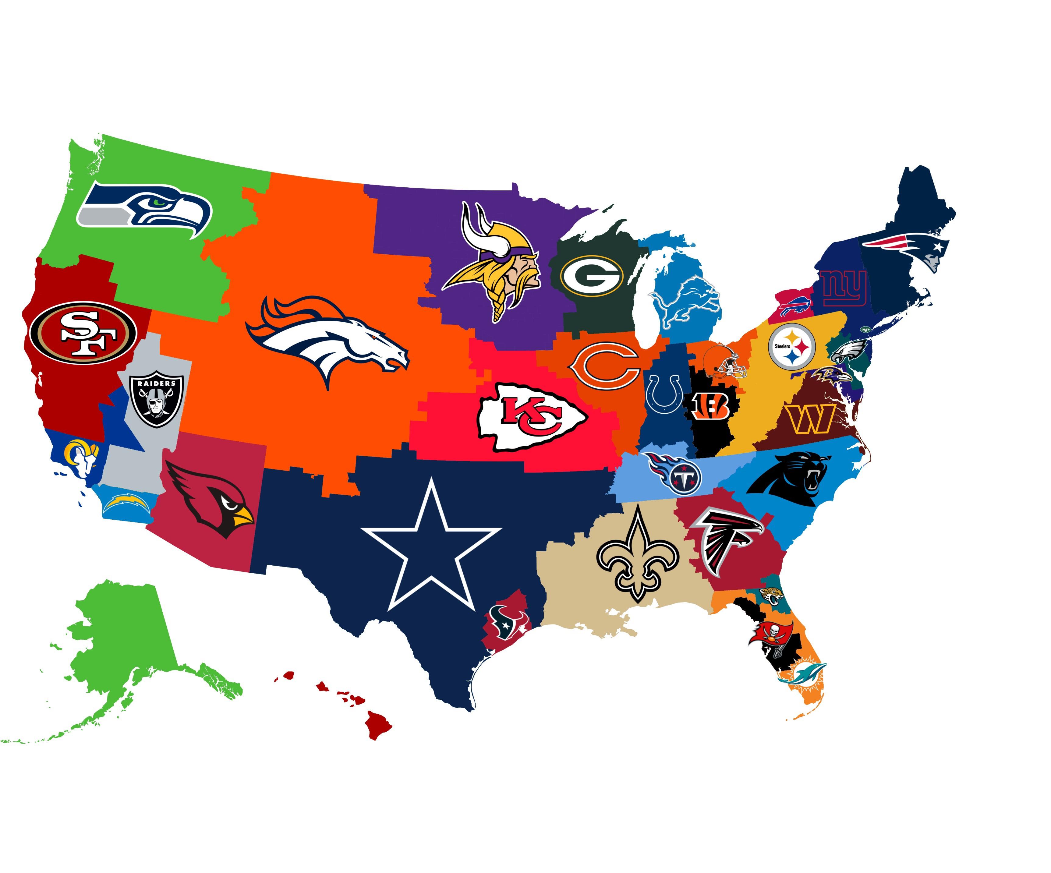 NFL Territory Mapping Americas Football Fandom 