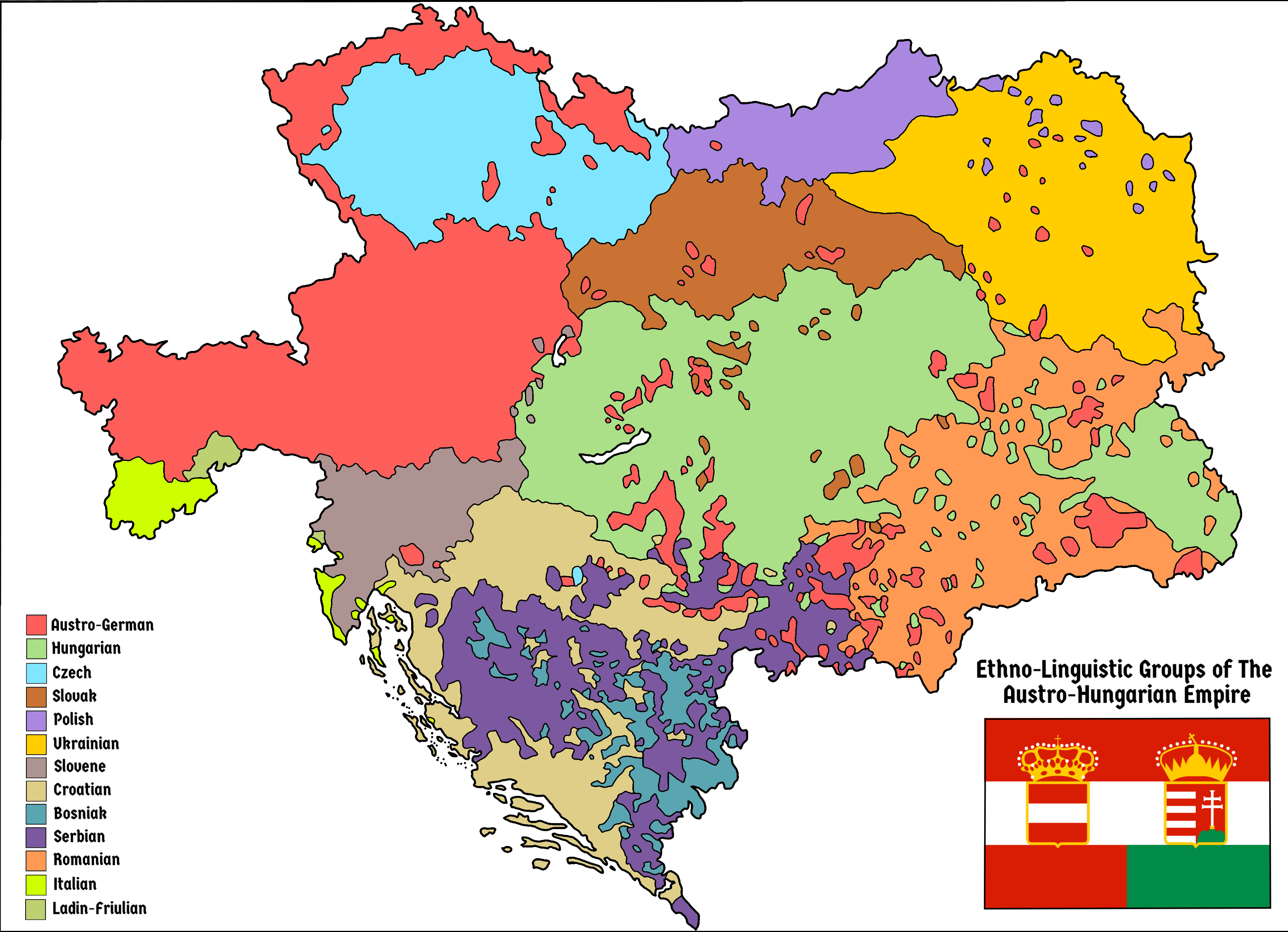 More Detailed Version Of The Commonly Seen Austro Hungarian Ethnic Map 