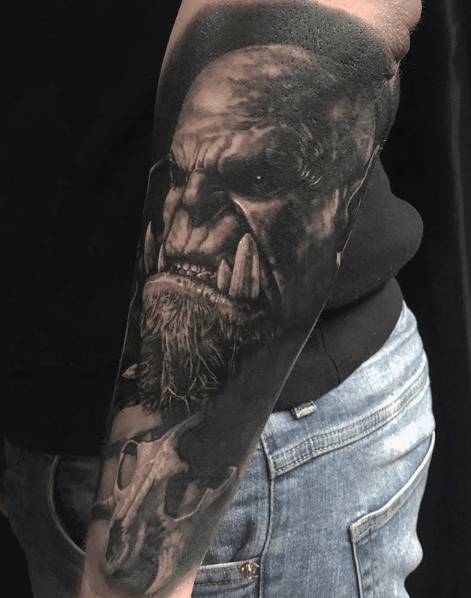 Got This Awesome Black And Grey Tattoo Of Orgrim Few Months Ago I Know There Is A Colored Version Tattooed Of The Same Pic Wow