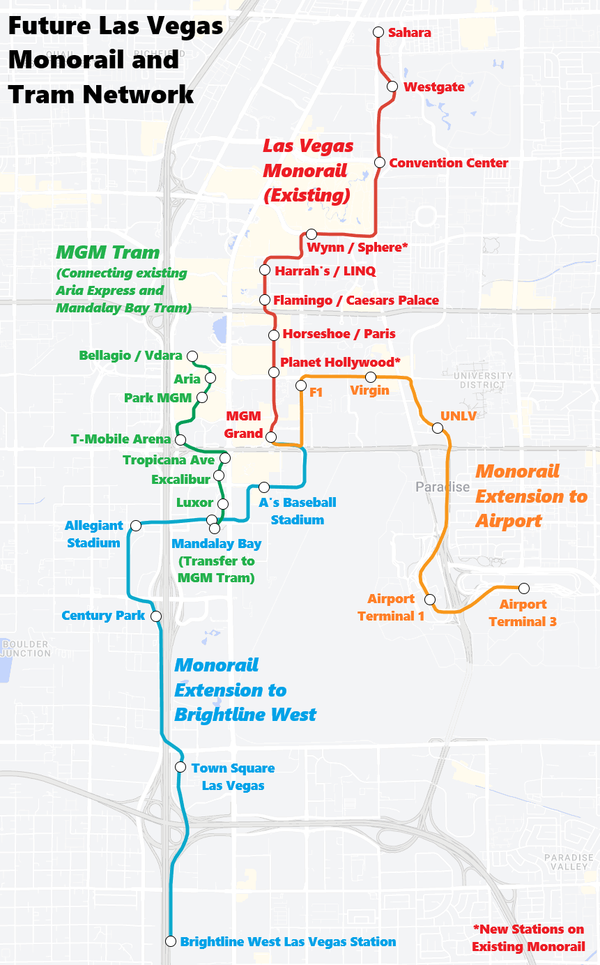 Vegas Monorail Map 