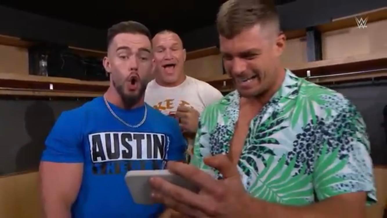 What is Grayson Waller showing them on his phone : rBrandonDE