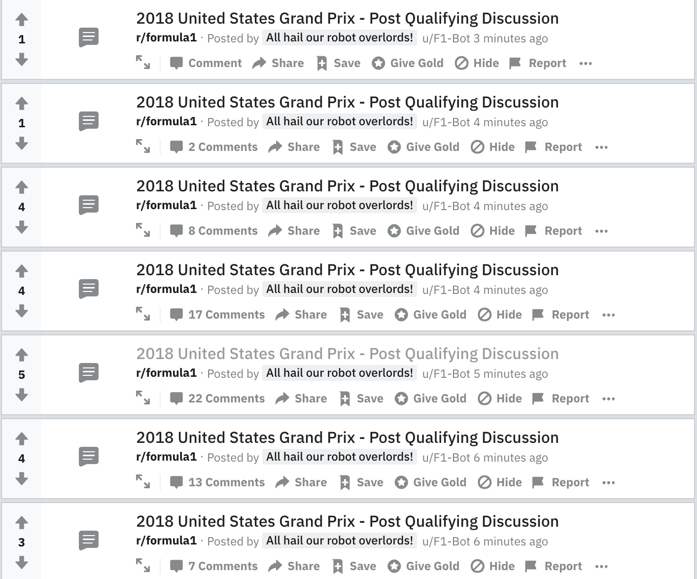 The F1 Bot Really Wants Some Post Quali Discussion Formula1