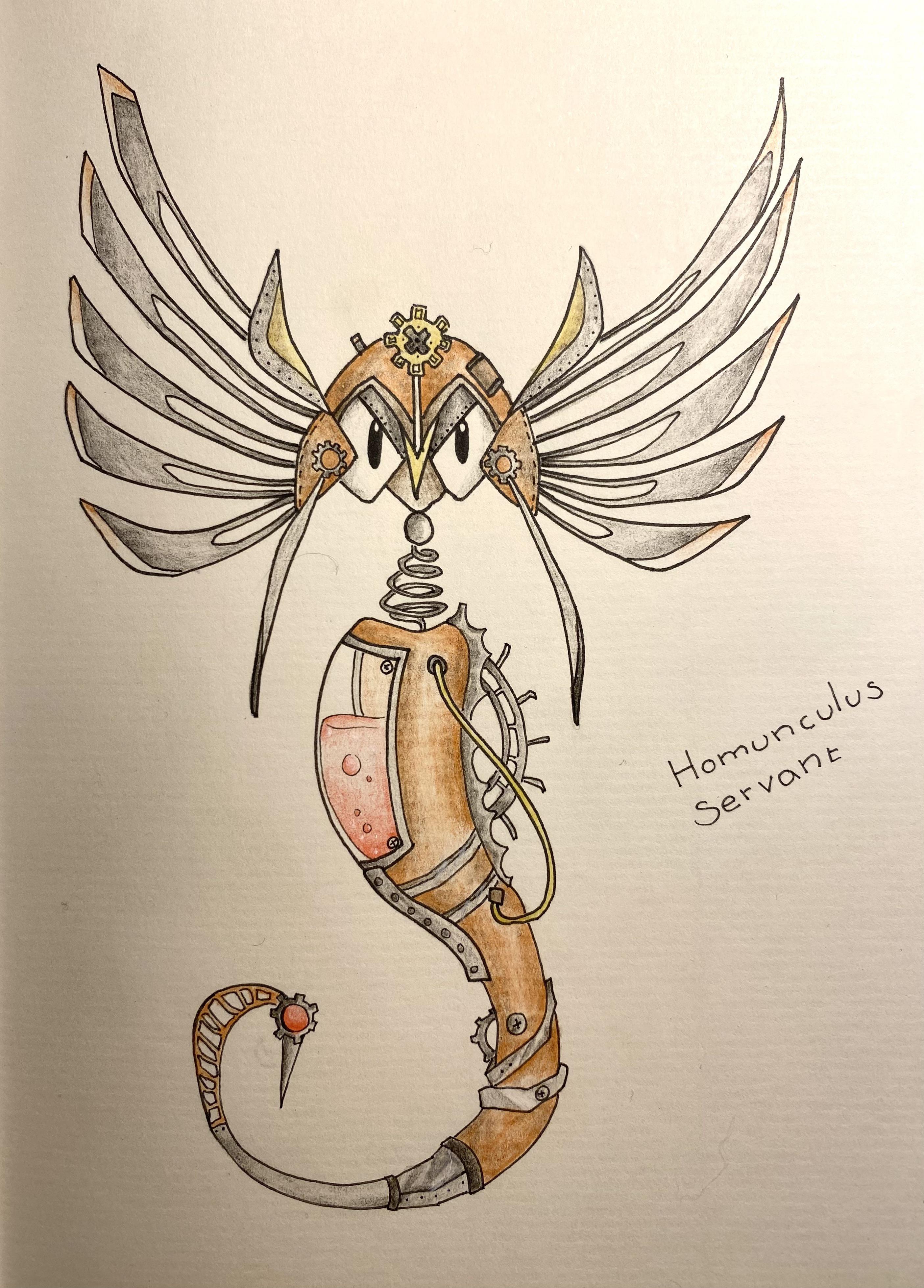 Art] [OC] My homunculus servant, ready to deliver (inject) healing spells :  rDnD