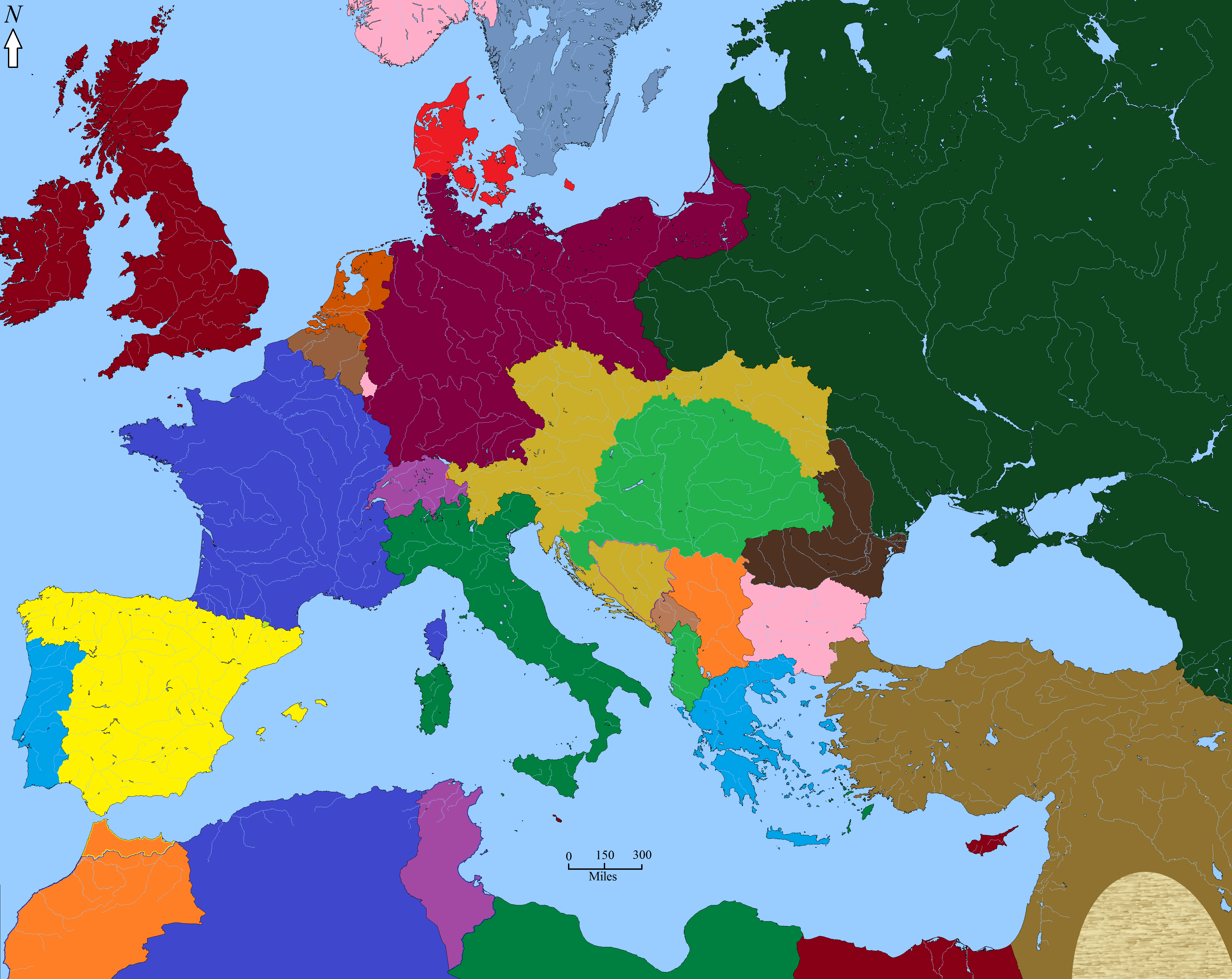 A map of europe in 1914
