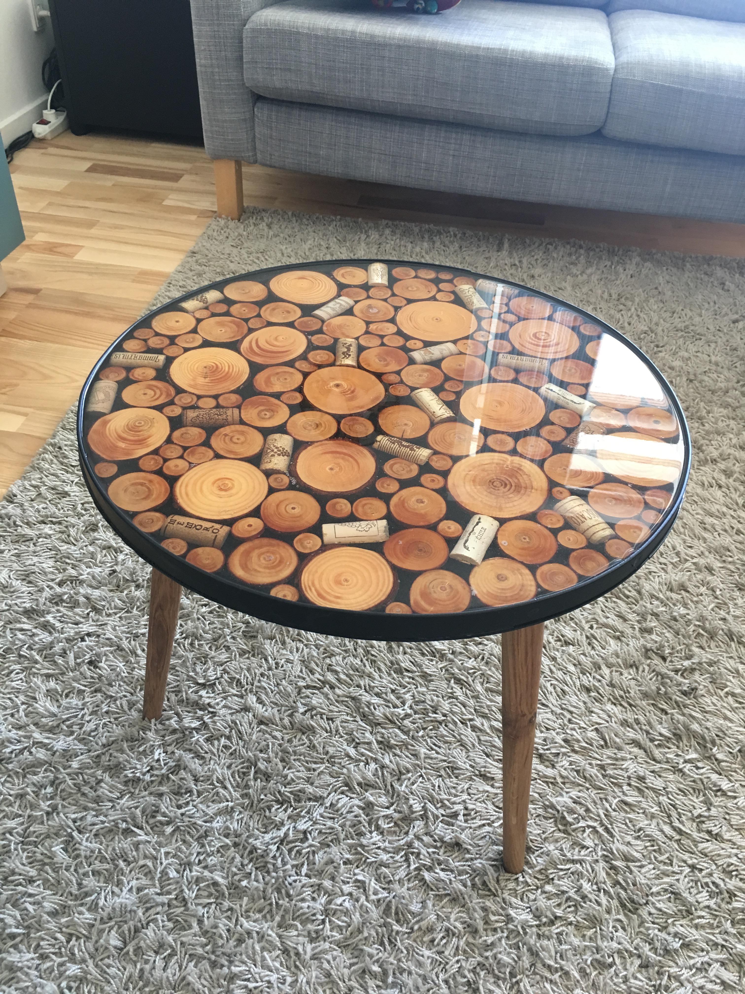 My take on a epoxy resin coffee table. first table i made myself.