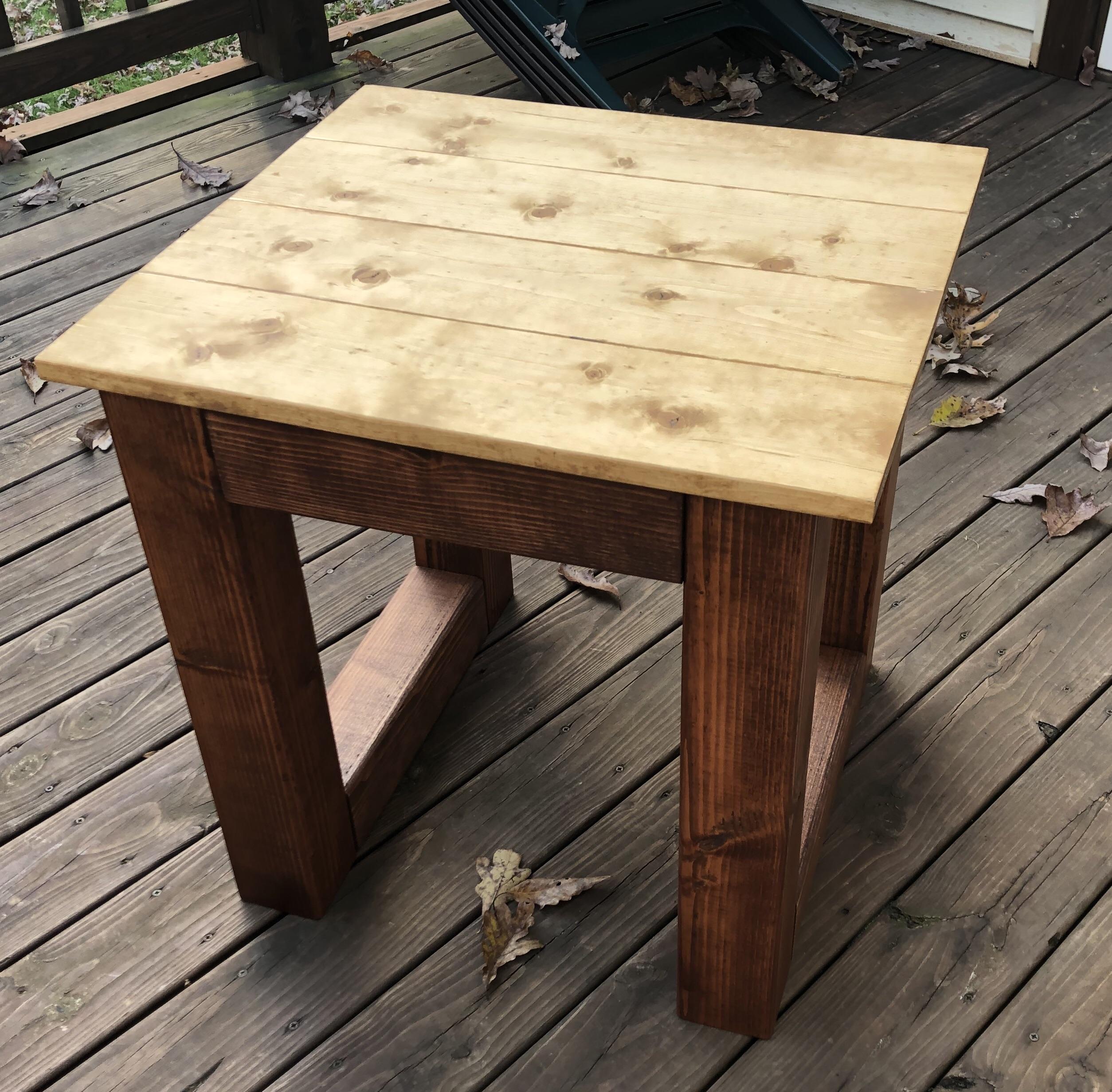 I Made A Simple Side Table For My Apartment This Is My First Real Build And I M Open To Comments Woodworking