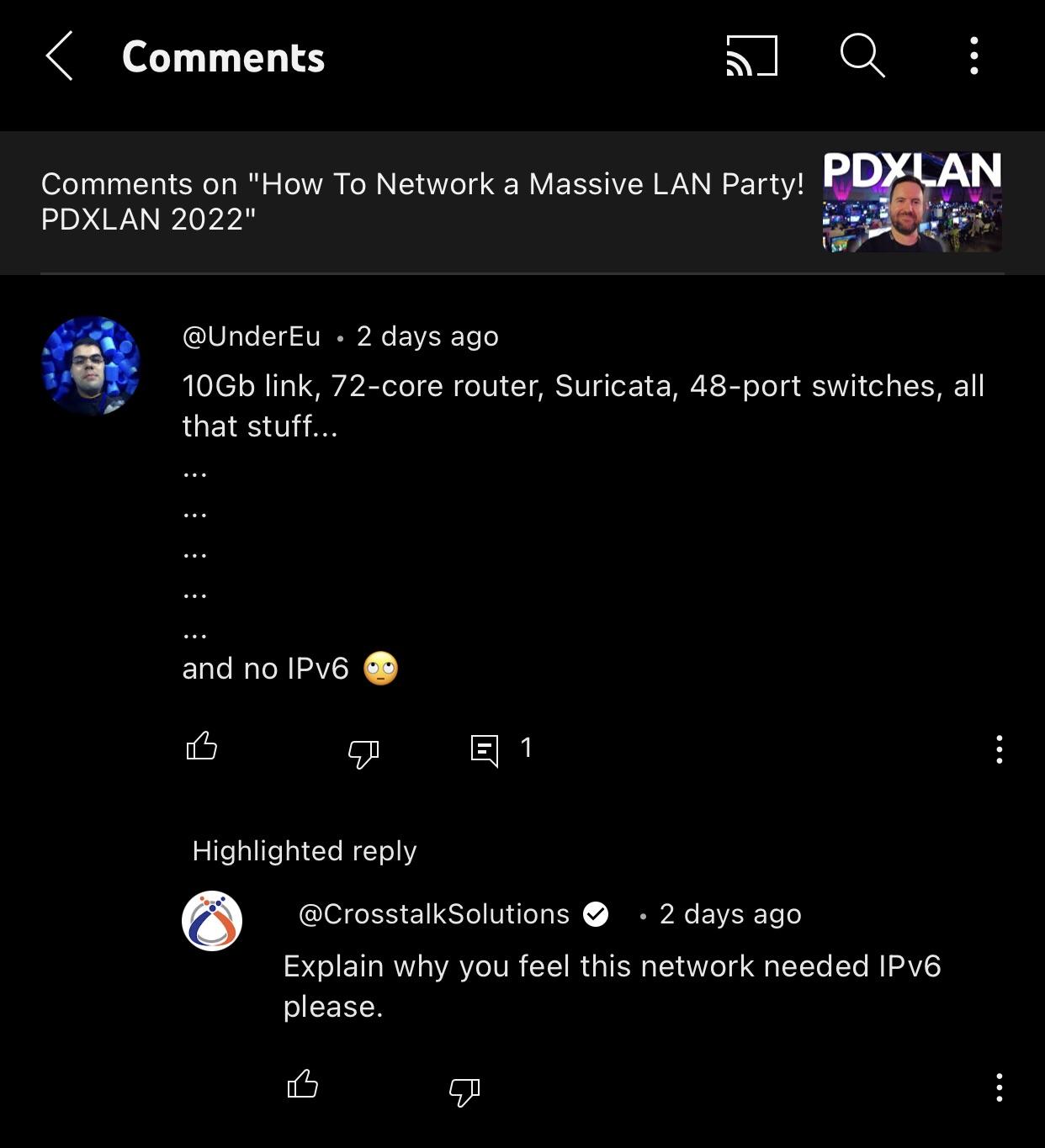 Why Do You Feel A Network For An Event Like PDXLAN Needs IPv6 They 