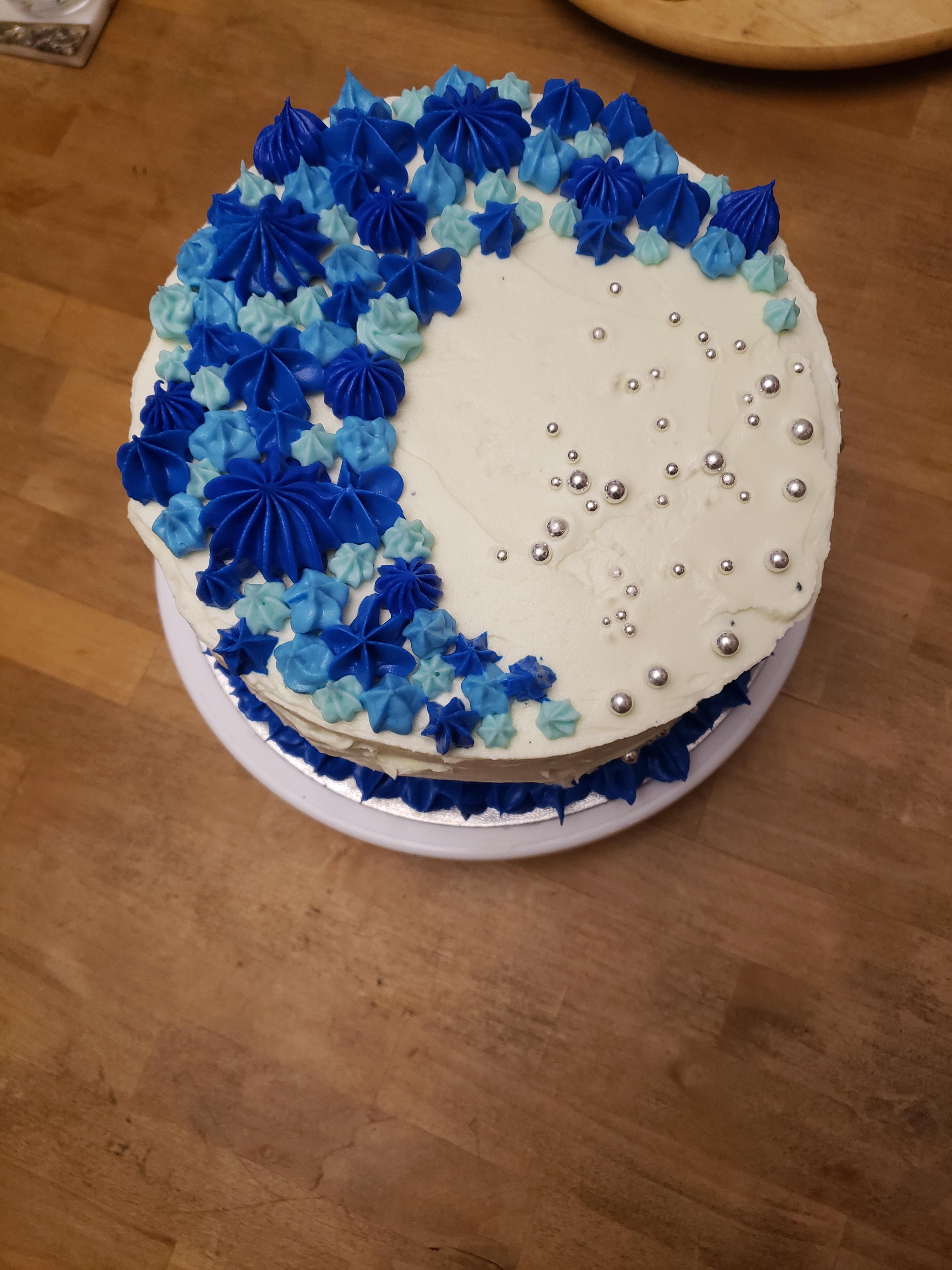 Blue birthday cake for men
