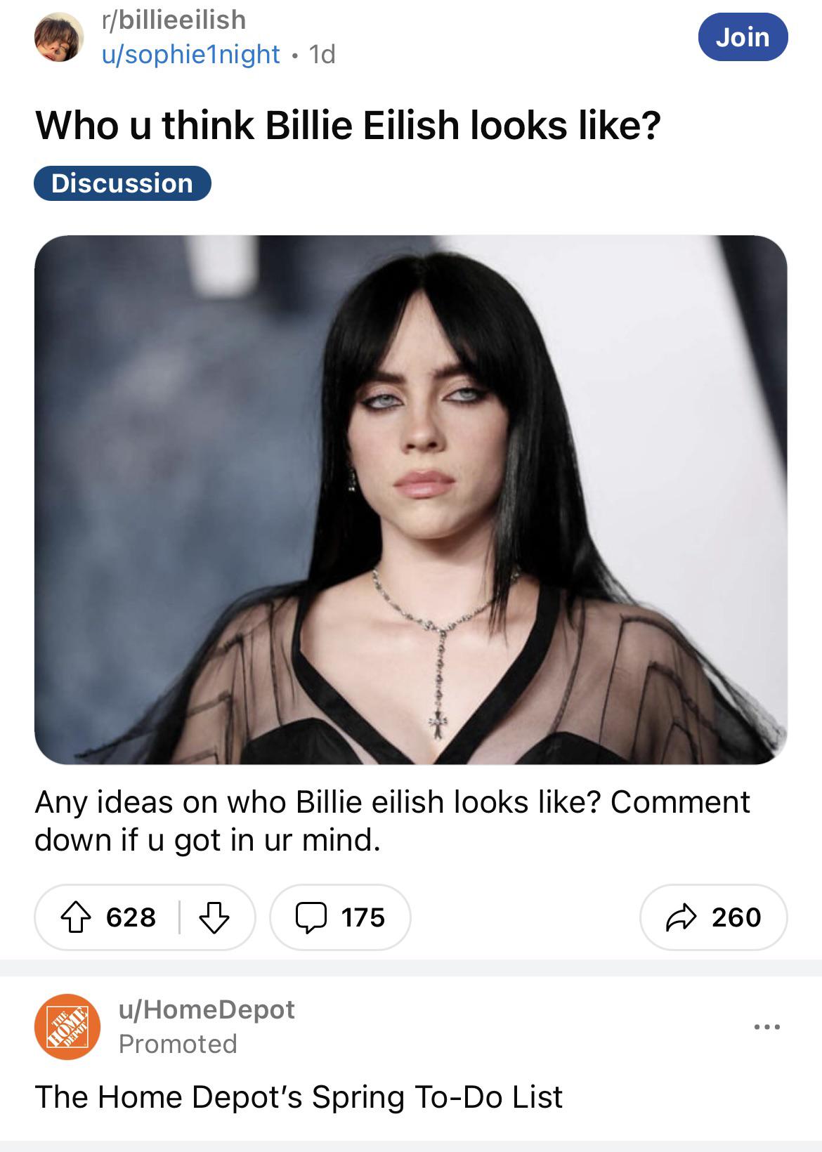 Who u think Billie Eilish looks like? : rbillieeilish