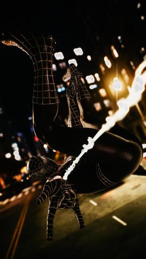 Woah, buddy, love the new outfit. Gimme uh gimme some of that web action!