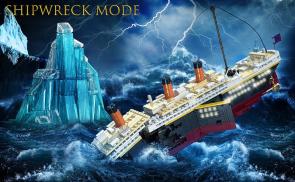 “shipwreck mode” Titanic building-block diorama