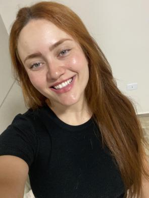 No makeup and a big smile
