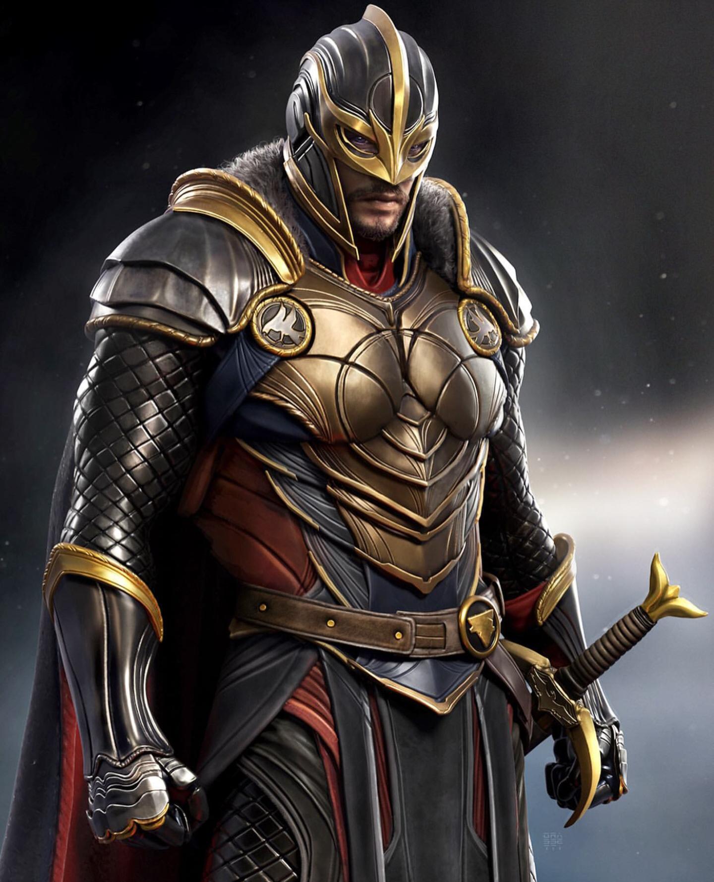 You can check out his concept for black knight right here:. Black Knight by Raf Grassetti : marvelstudios