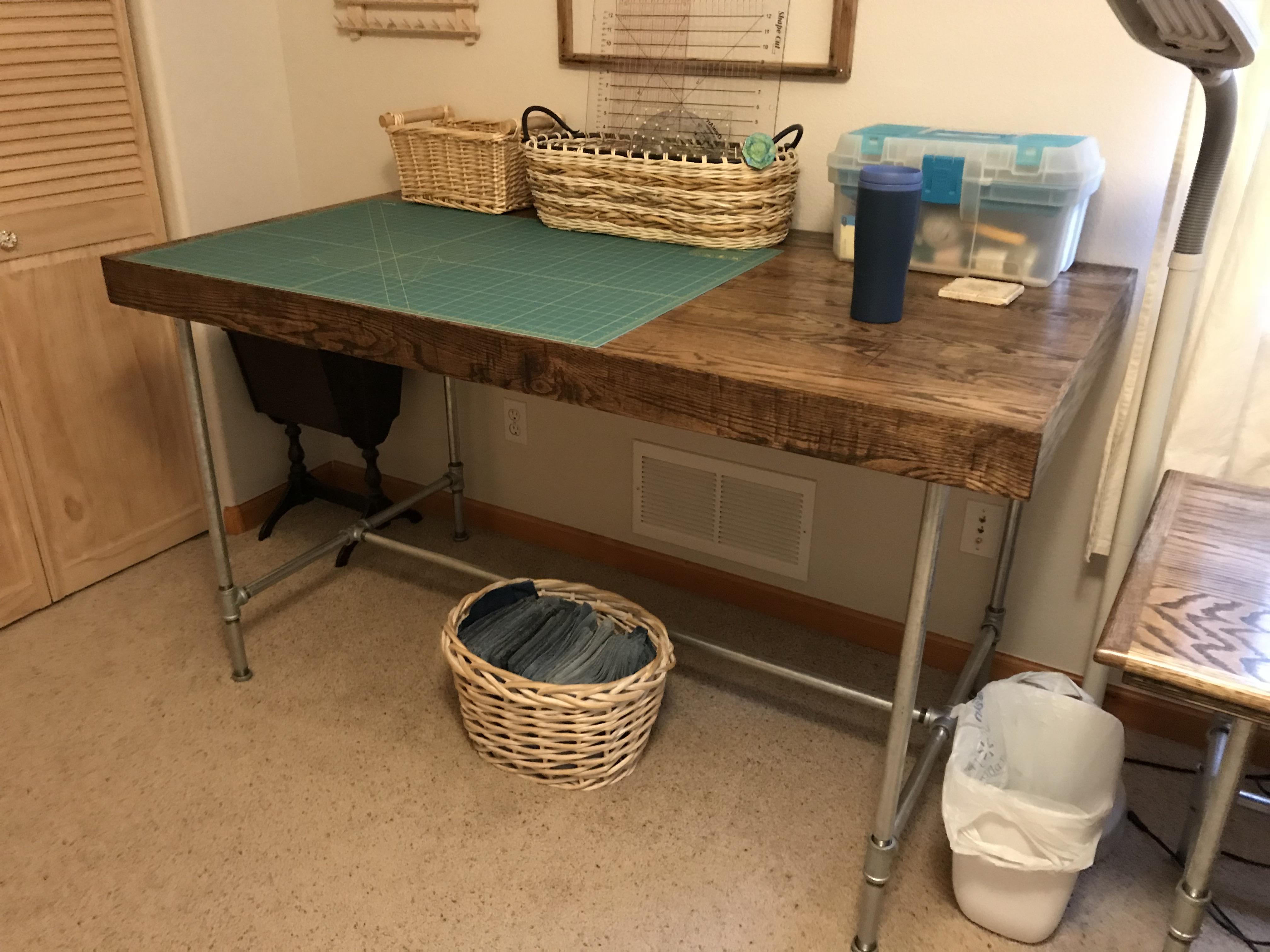 A cloth cutting table for my brides sewing room. she wanted the