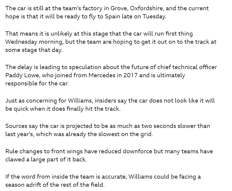 This Is Bizzare If Its True About Williams Pace News From