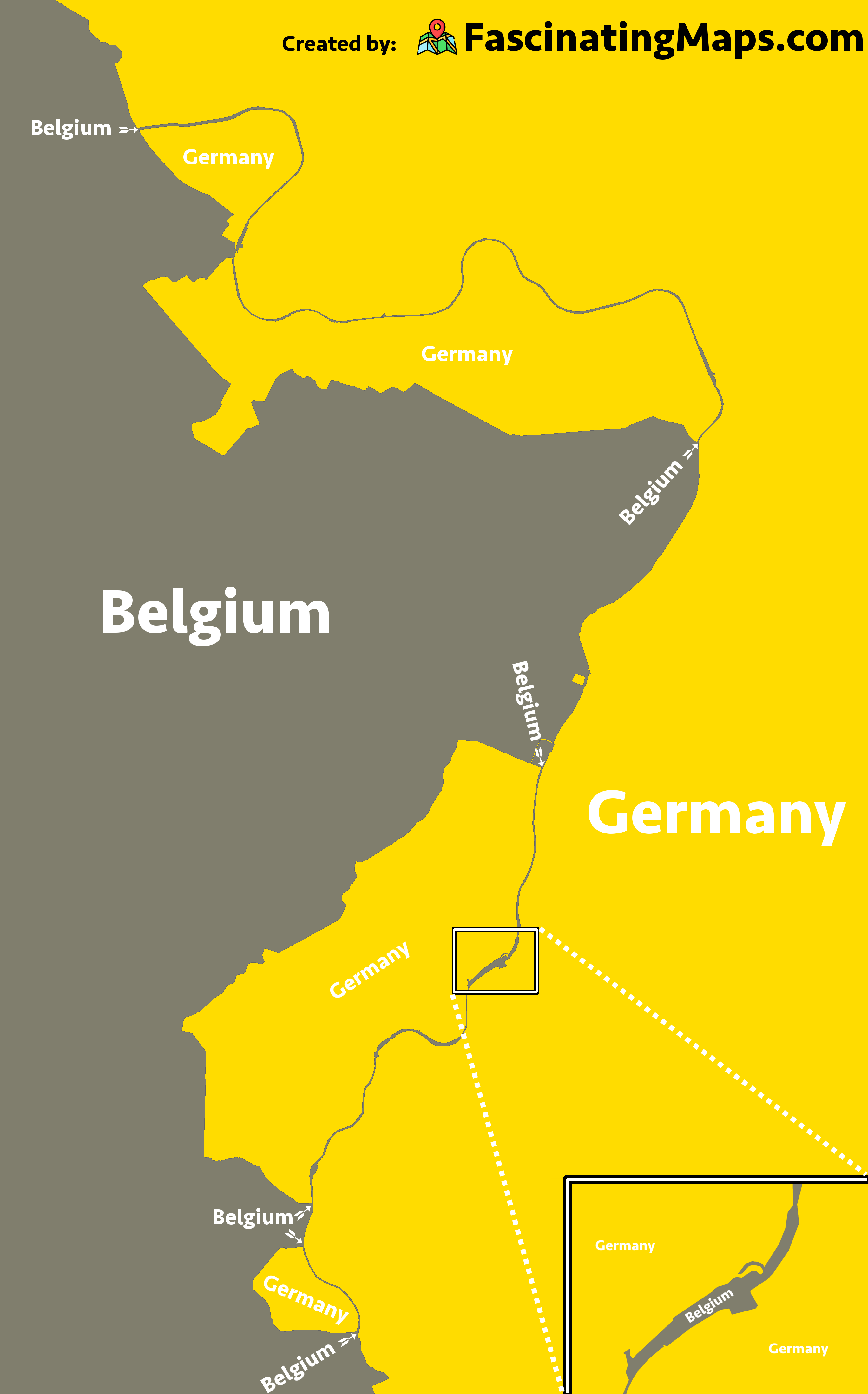 Belgium Germany Border Map 