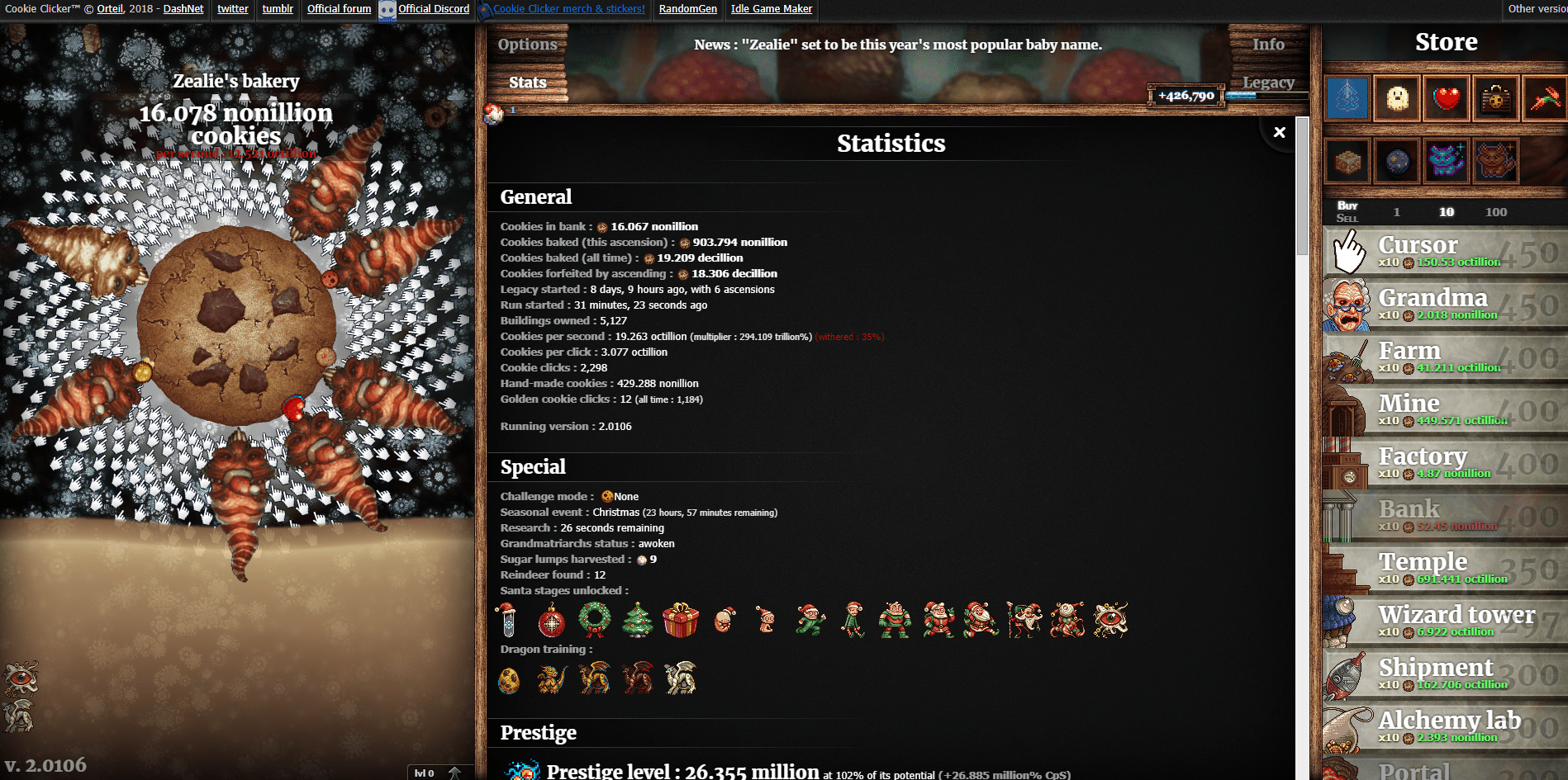 My First Shiny Wrinkler R Cookieclicker Cookie clicker forever and forever a hundred years cookie clicker all day long forever forever a hundred times over and over cookie clicker adventures dot com.