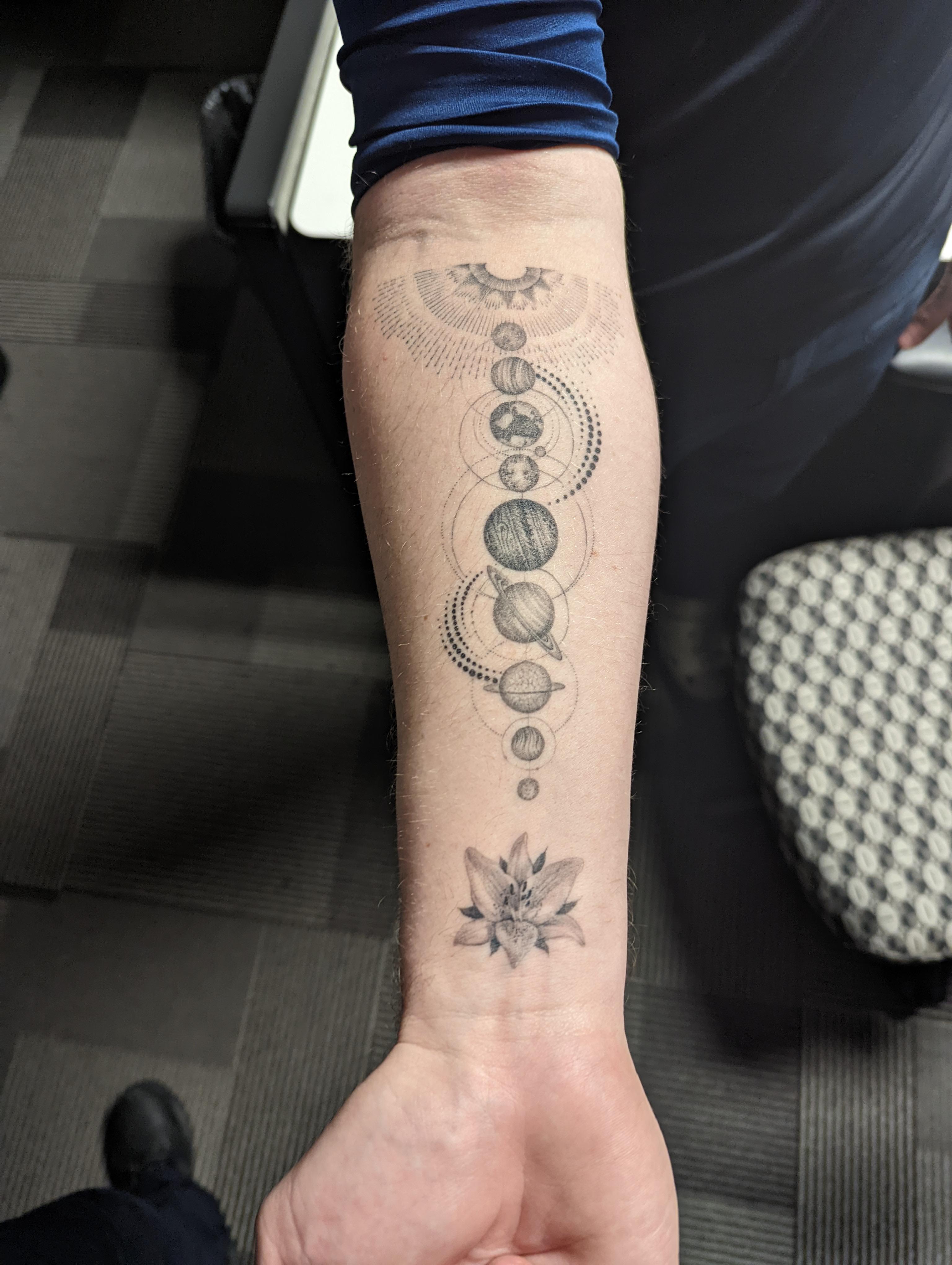 New Forearm Piece Representing The Arizona Landscape, With A Juniper Tree. By Cindy Xu At San Tattoo Studio In Houston, Tx. Also Looking For Suggestions On How To Finish My Half Sleeve! : 4080_x_3072_jpg