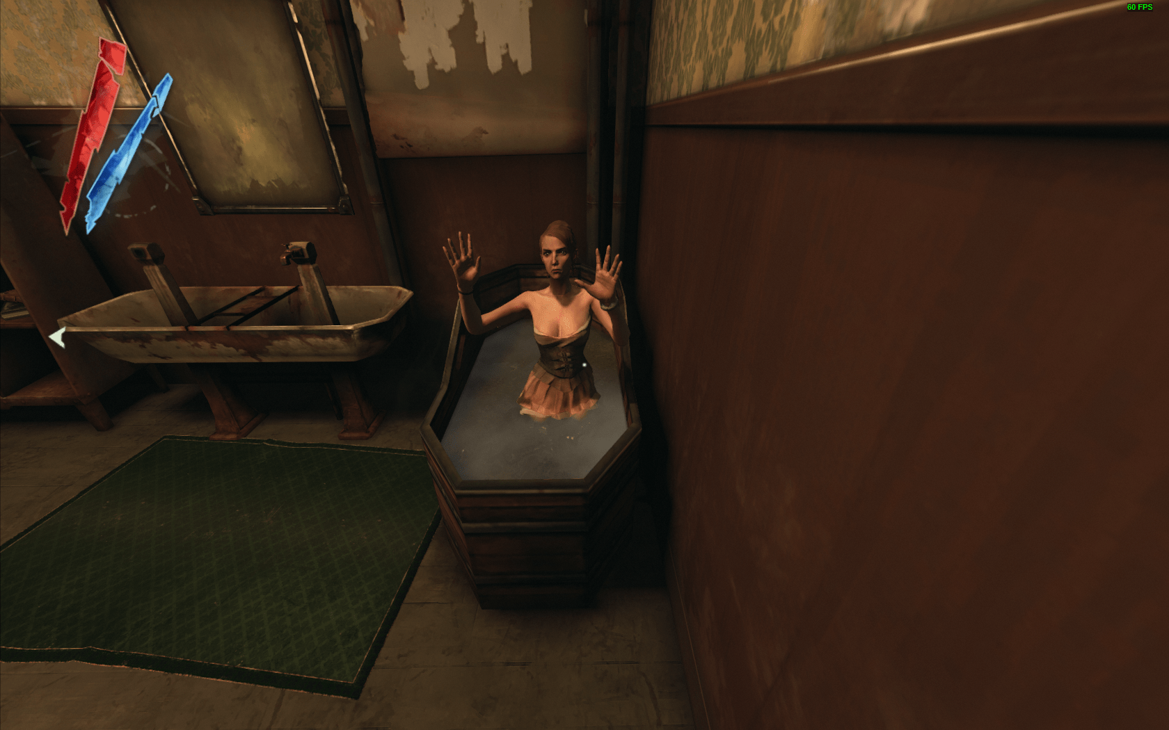 For those who frequent the Horny Section of Caldridge Prison, Callista  isn't actually naked in the bathtub. : rdishonored