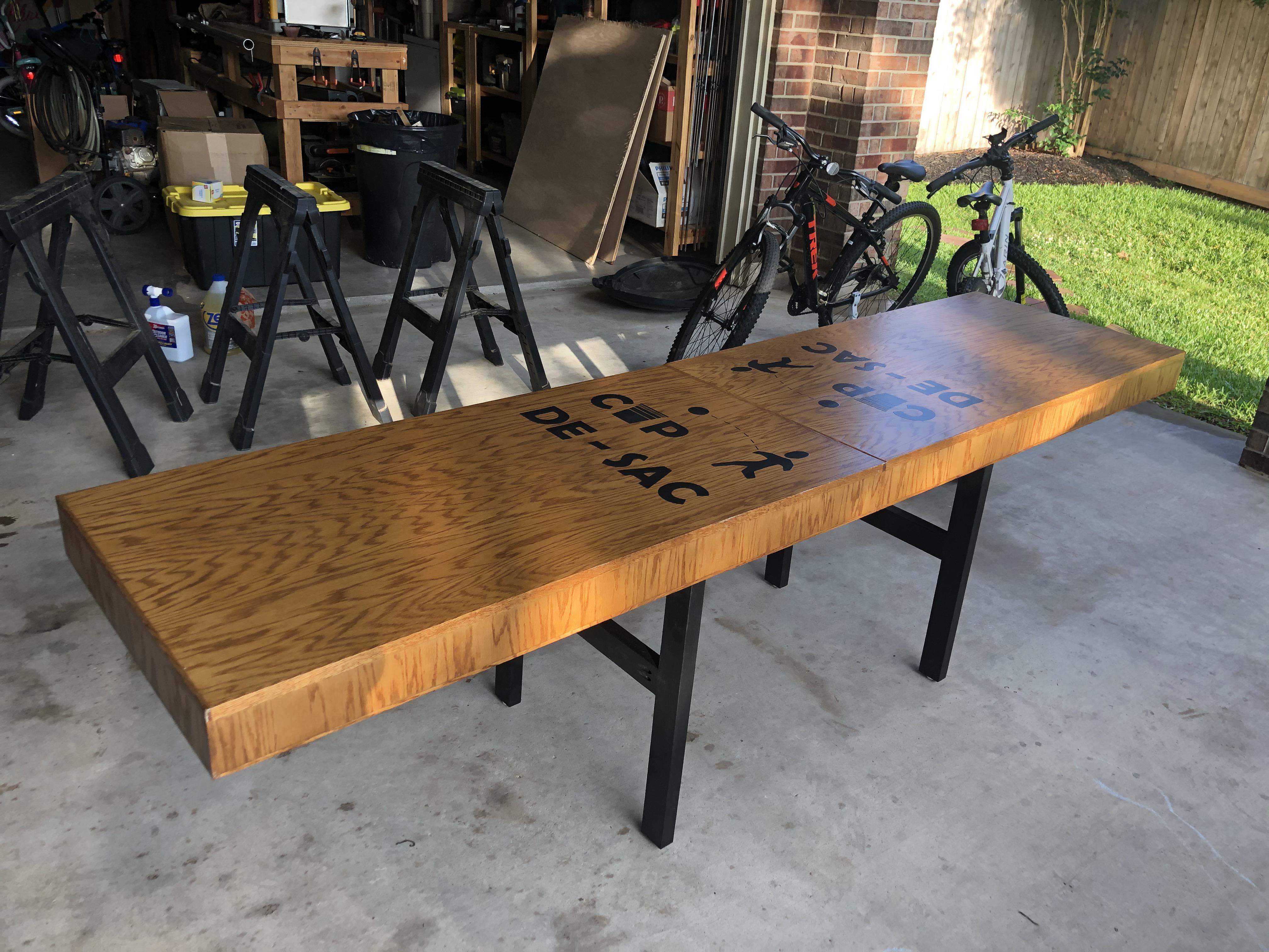 Built A Beer Pong Table For My Cul De Sac Neighbors Lesson Learned Don T Build With Oak Something That Is Meant To Be Portable Woodworking