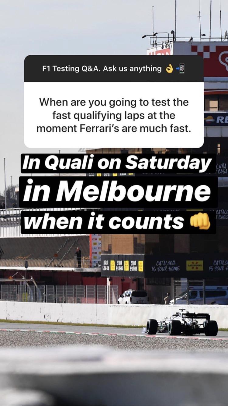 Mercedes In Their Ig Story Fast Laps Are Coming In