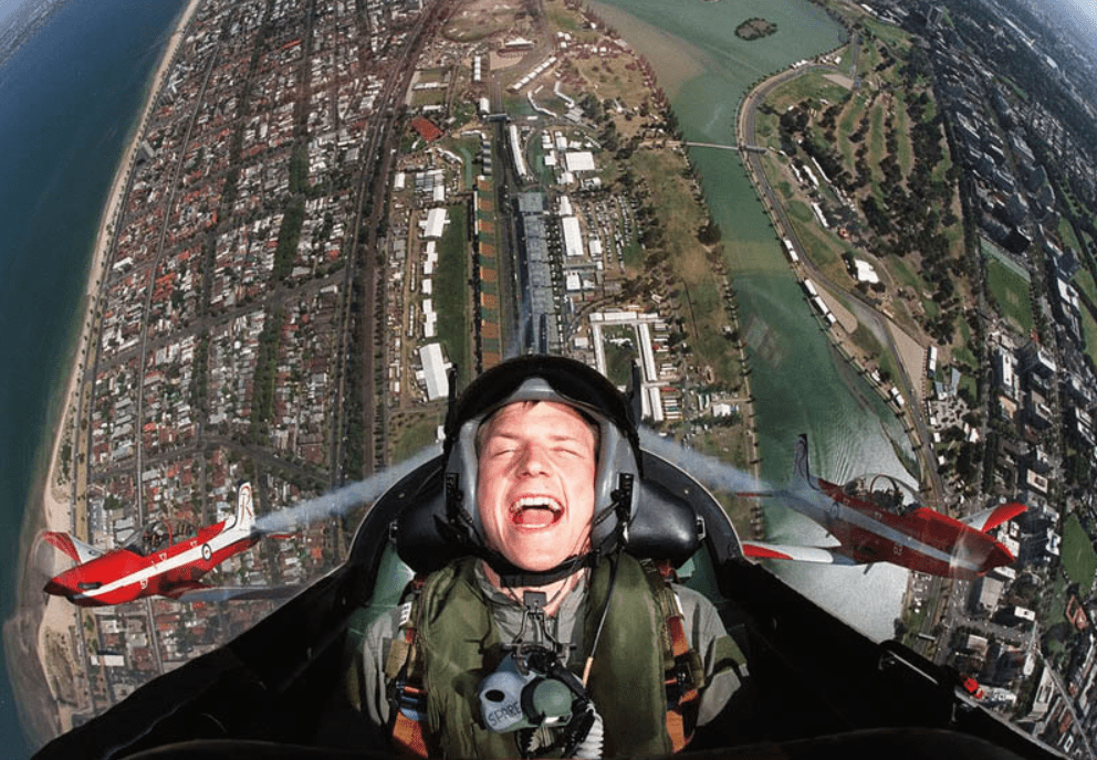 Kimi Raikkonen Flying In Plane Over Australian Grand Prix