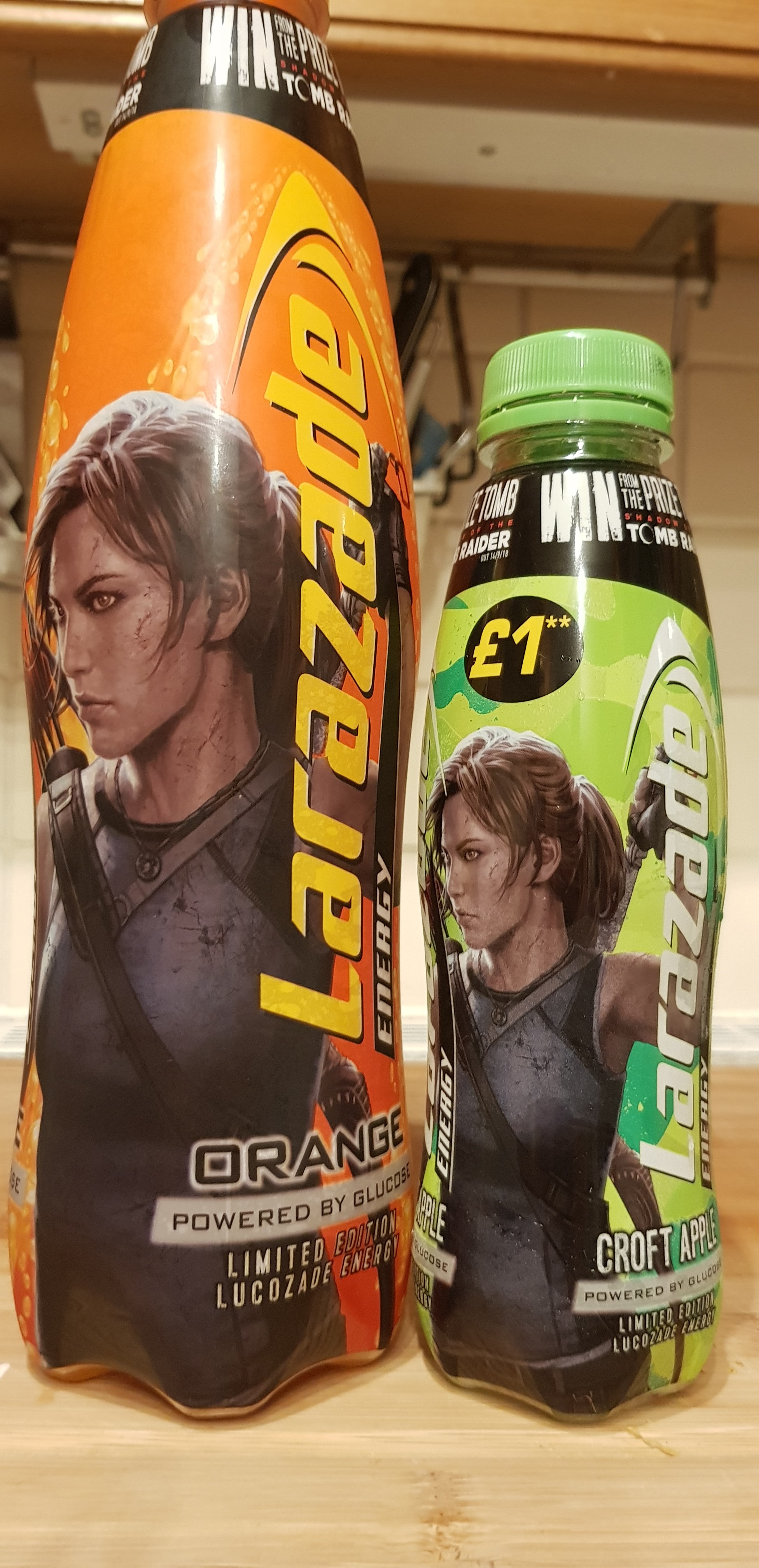 I Haven T Seen This Posted But In England Lucozade Energy Drink Has Been Rebranded As Larazade For The Release Of Tomb Raider With Limited Edition Croft Apple Flavour Gaming