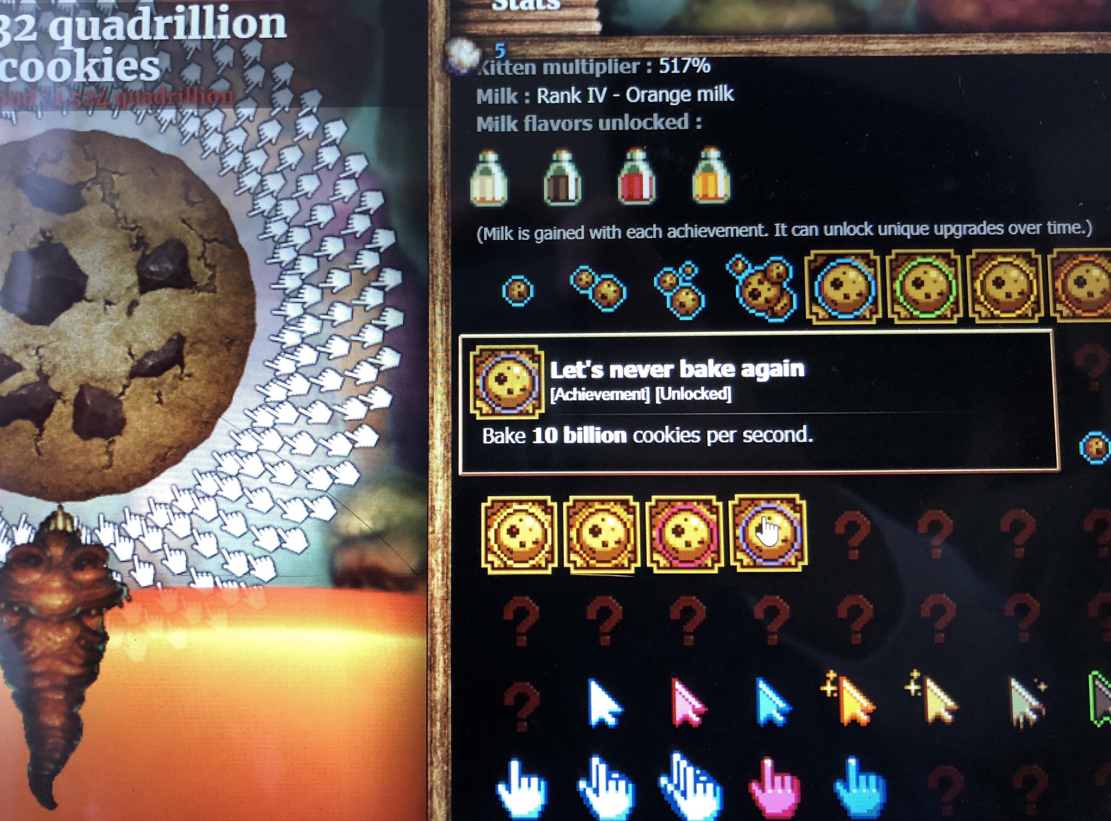 Fastest Cookie Clicker Stock Market Profit Ascension Needed for 100 milk achievement that is practically difficult to achieve without cheating. Fastest Cookie Clicker Stock Market Profit Ascension What do the grandmas do in cookie clicker.