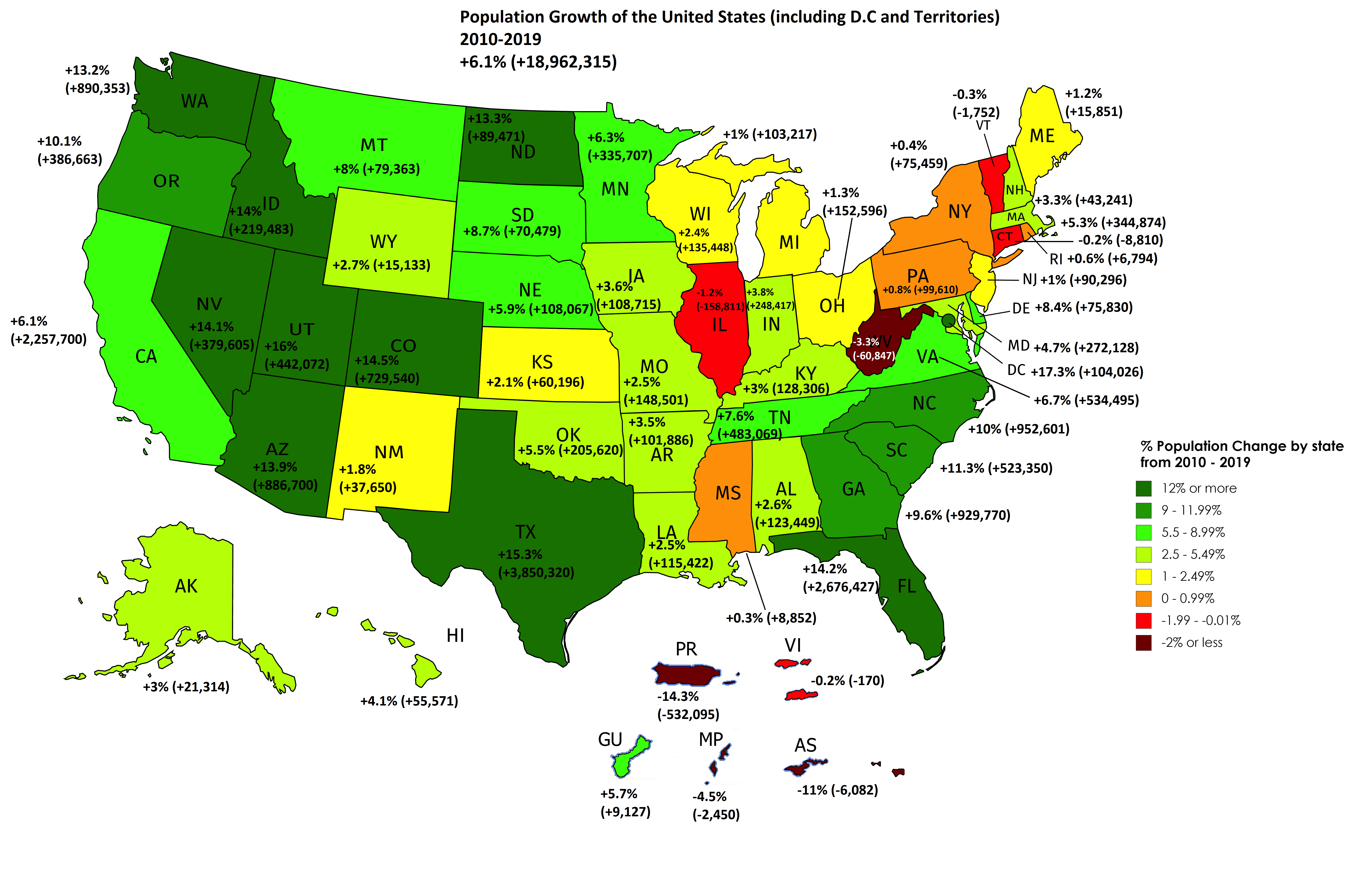 Us States Population Change Map ATCYE 