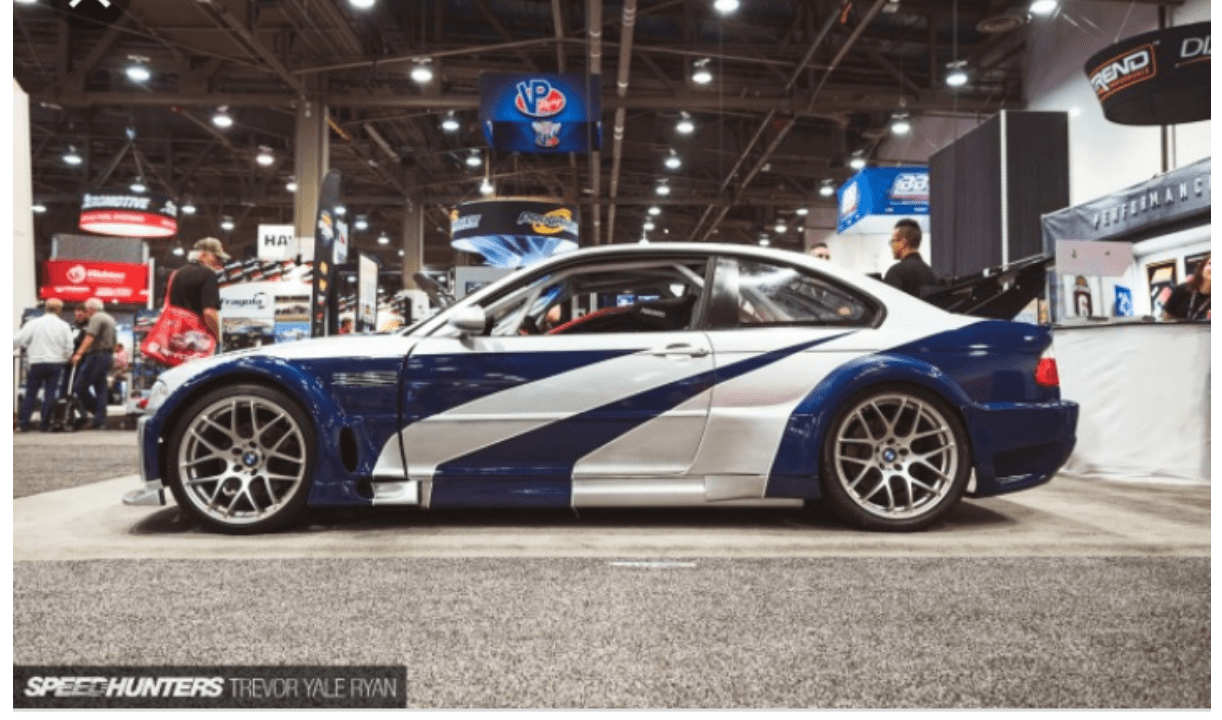A guy made real life nfsmw bmw m3 gtr at 2018 sema.