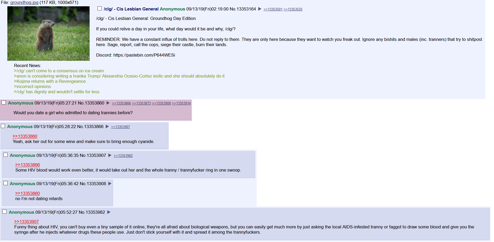 4chan's "cis lesbian general" thread sinks to its lowest lev...
