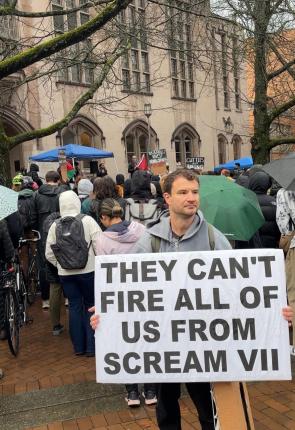 OC Protest sign I made after Melissa Barrera fired from Scream7 for supporting Gaza. Nobody got it.