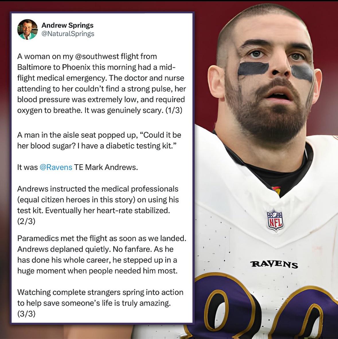 Classy from Mark Andrews. Travis Kelce would let her die : rnflcirclejerk