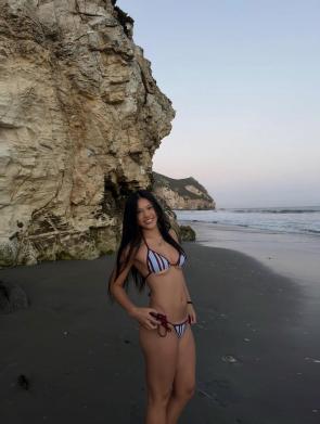 Dark red+ light blue Bikini