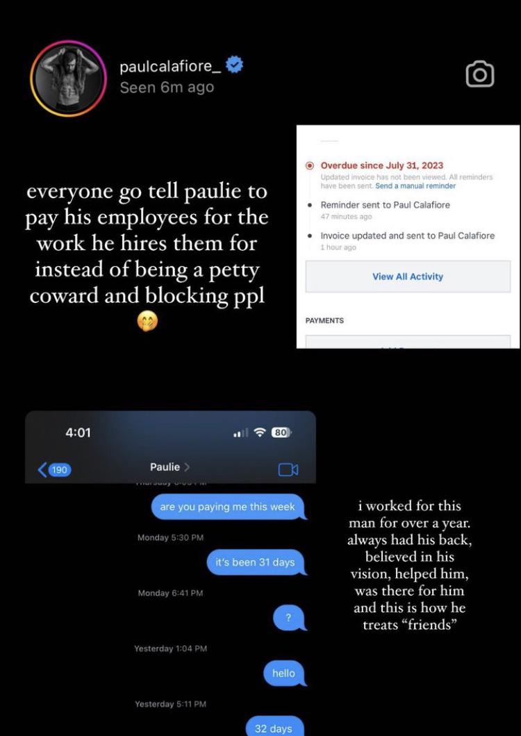 Paulie catching heat for not paying his clients and then threatening them  with lawsuits when they put him on blast : rMtvChallenge